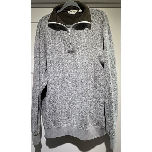 Orvis Quarter Zip Sweater Long Sleeve Pullover Sweater Olive Green/White XXL - Picture 10 of 11